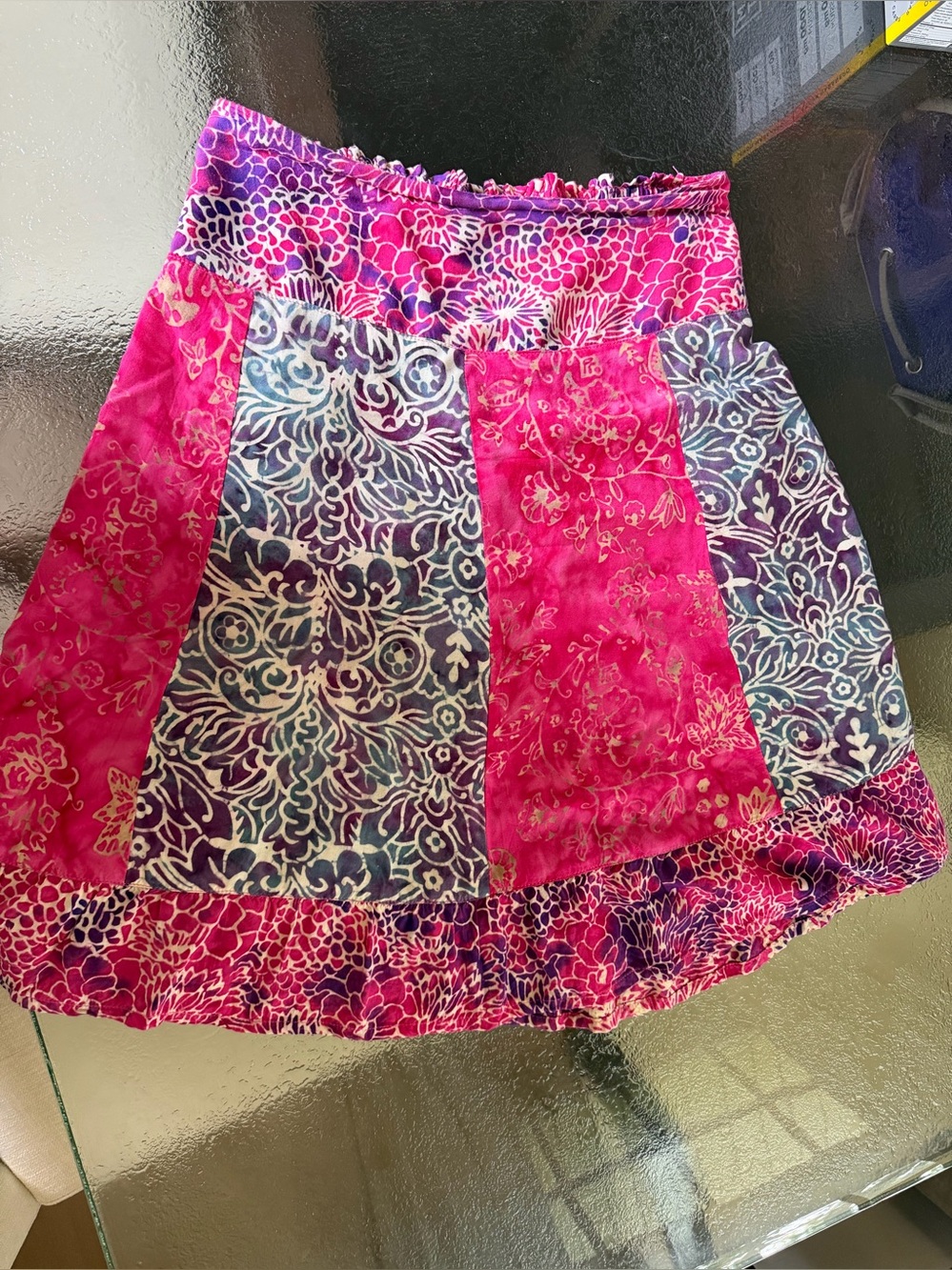 Santiki batik elastic waist skirt